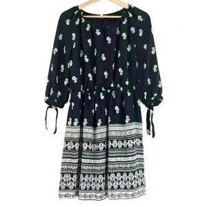 Maurices Womens Black and White Patterned Midi Dress Size Medium